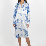 naples shirt dress botanical blue front angle