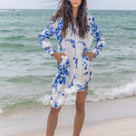 naples shirt dress botanical blue front beachview