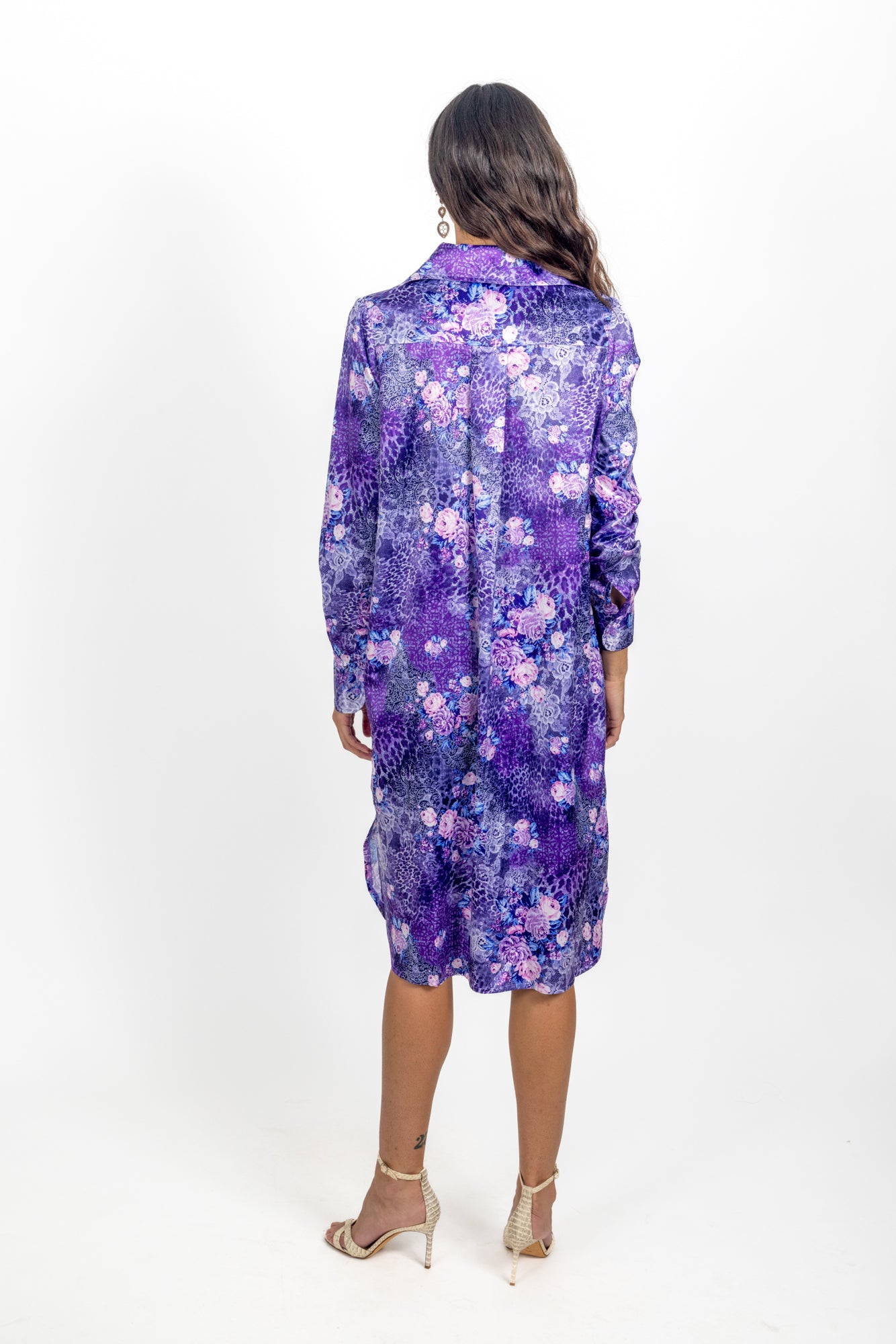 naples shirt dress purple lace back side