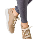 camello vegan running shoe for women - front and side viewcamello vegan runner by cari capri - front and side