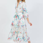 st barts belted linen maxi dress by cari capri - front