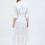 st. barts belted maxi dress in white by cari capri - back