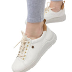 white vegan runner by cari capri - front left side