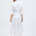st. barts belted maxi dress in white by cari capri - back