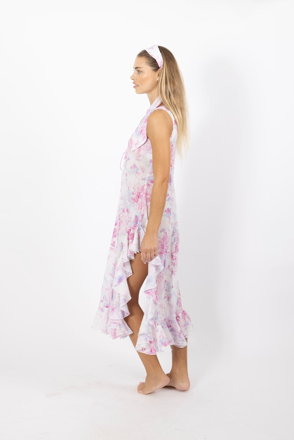 mustique beach cover up dress by cari capri - side view